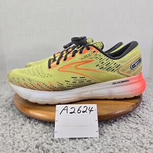 Brooks Glycerin 20 Lime Red Ebony Athletic Gym Daily Road Running Shoe Mens 13 D